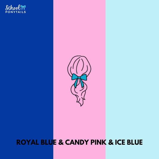 Ice Blue & Royal Blue & Candy Pink Hair Accessories