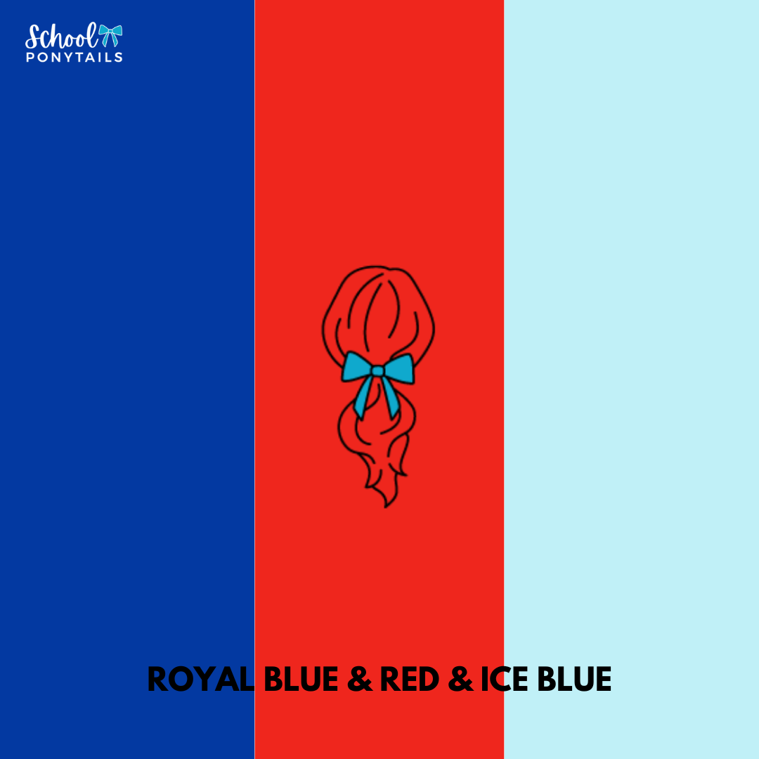 Red & Royal Blue & Ice Blue Hair Accessories