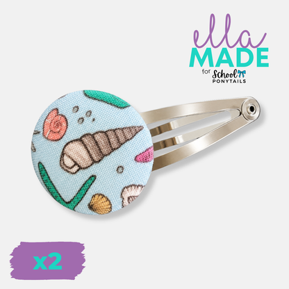 Limited Edition: Sea Shells Covered Buttons - Ponytails and Fairytales