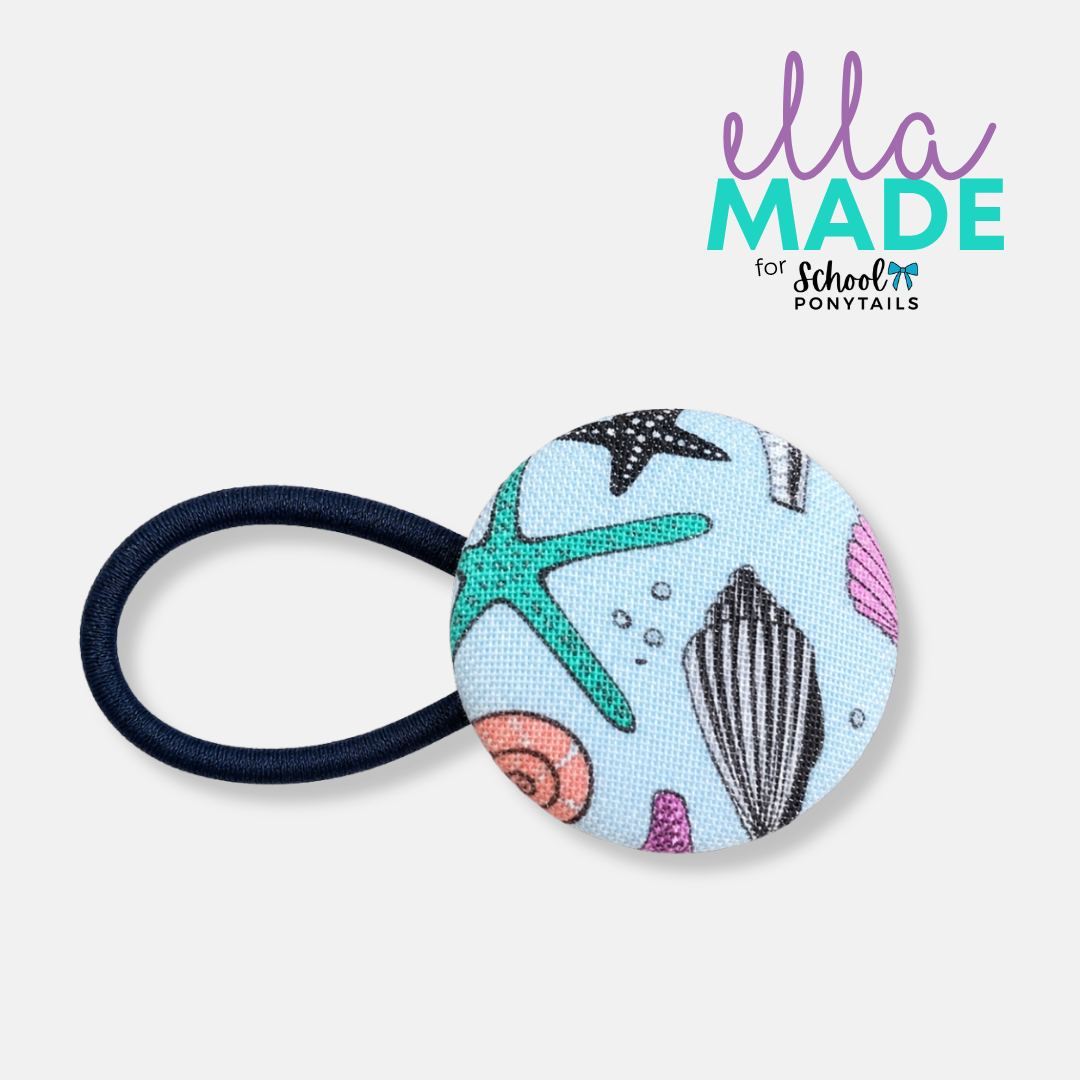 Limited Edition: Sea Shells Covered Buttons - Ponytails and Fairytales
