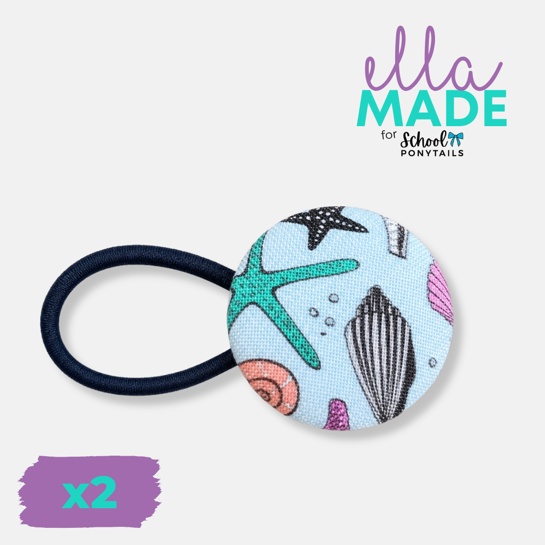 Limited Edition: Sea Shells Covered Buttons - Ponytails and Fairytales