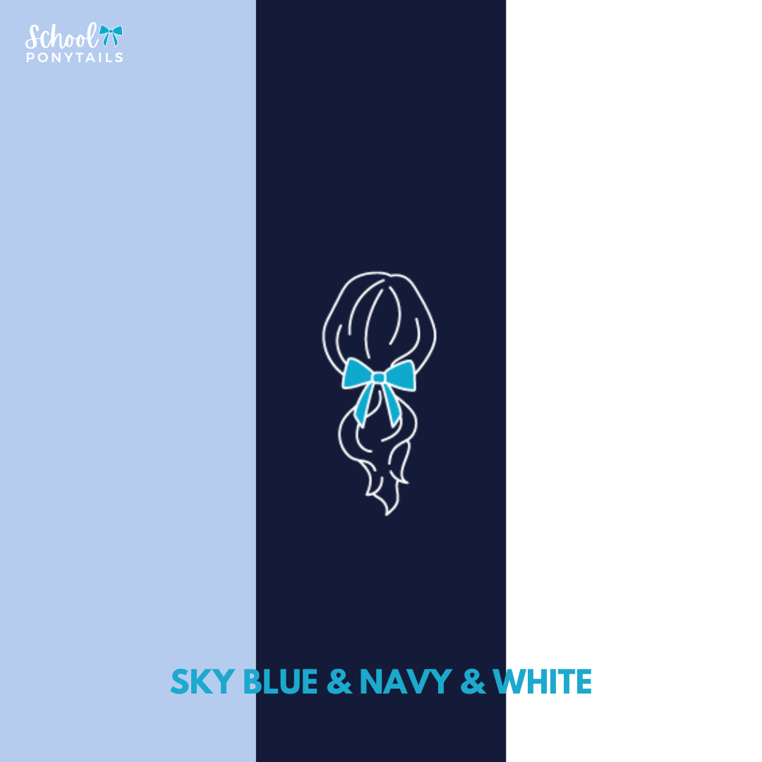 Sky Blue & Navy & White Hair Accessories