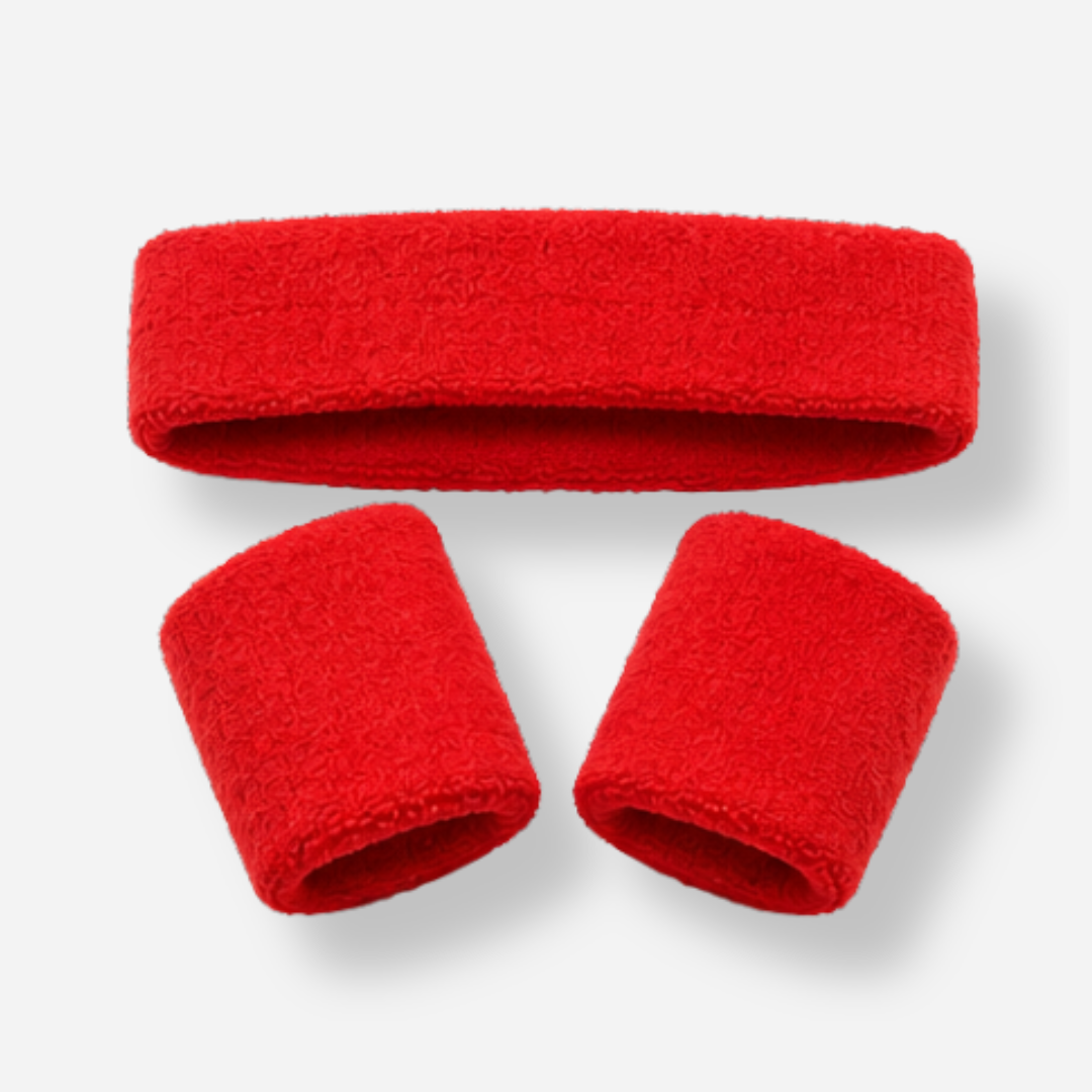 Red Sweat Band Set (3pc) - Ponytails and Fairytales