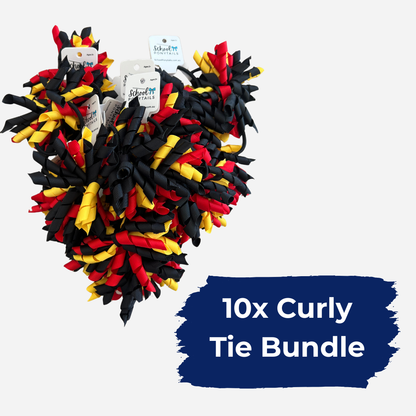 Black, Red, Yellow Curly Tie Bundle (10 pack)
