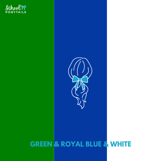 Green & Royal Blue & White Hair Accessories