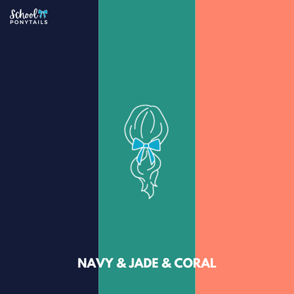 Navy & Jade & Coral Hair Accessories